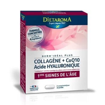 Dietaroma Collagène + Q10 + Acide Hyaluronique – 60 comprimés