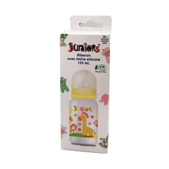 JUNIORS biberon avec tétine en silicone 125ml +0 mois naissance réf 1012