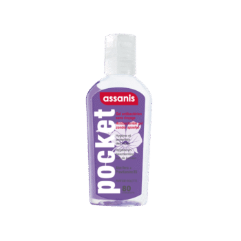 ASSANIS pocket gel anti-bactérien violette sans rinçage pour les mains 80ml