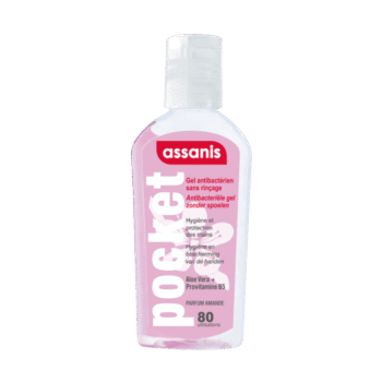 ASSANIS pocket gel anti-bactérien amande sans rinçage pour les mains 80ml