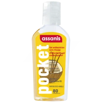 ASSANIS pocket gel anti-bactérien coc-vanille sans rinçage pour les mains 80ml