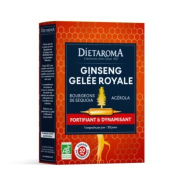 Dietaroma Ginseng + Gelée Royale + Bourgeons de Séquoia + Acérola – 20 ampoules