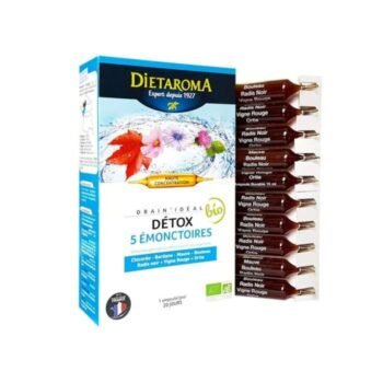 Dietaroma Détox 5 Émonctoires Bio Drainage – 20 ampoules