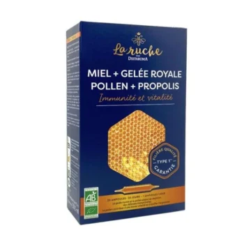 Dietaroma Miel + Gelée Royale + Pollen + Propolis Bio – 20 ampoules