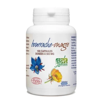 GPH Onagre + Bourrache Bio – 100 capsules – 503 mg