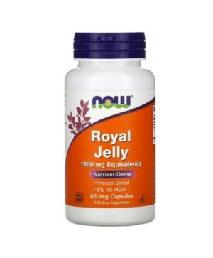 NOW Gelée royale, 1500 mg, 60 capsules végétariennes