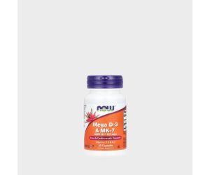 NOW Mega D-3 et MK-7 5000UI/180mcg - 60 Capsules - Vitamine D3 + K2