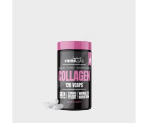 HIROLAB Collagène 2200mg 120 Veg Capsules + Acide Hyaluronique & Vitamine C